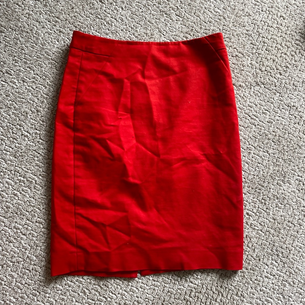 Red pencil skirt